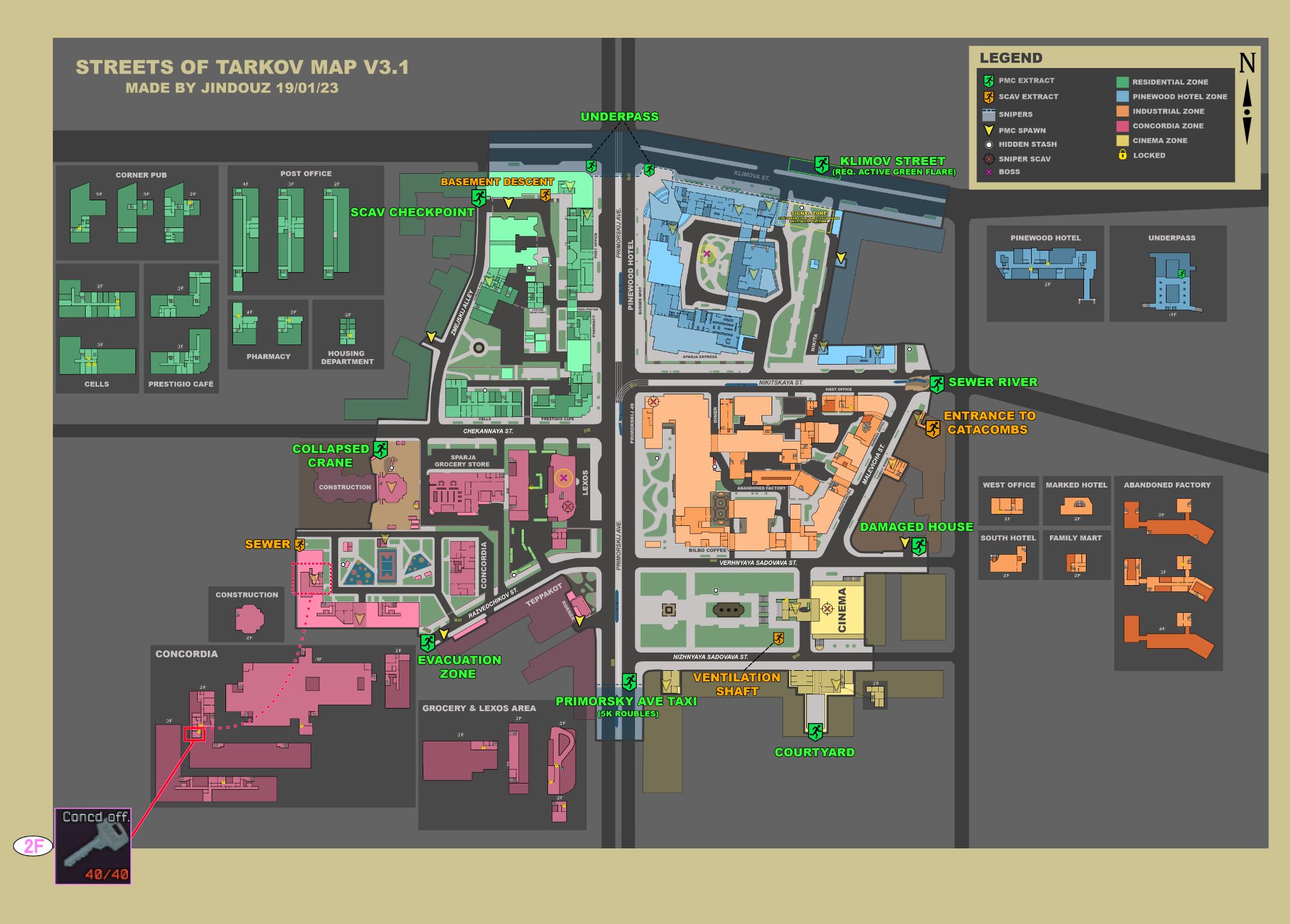 Concordia apartment 64 office room key/コンコルディア・アパート 64号室の事務室の鍵 Escape
